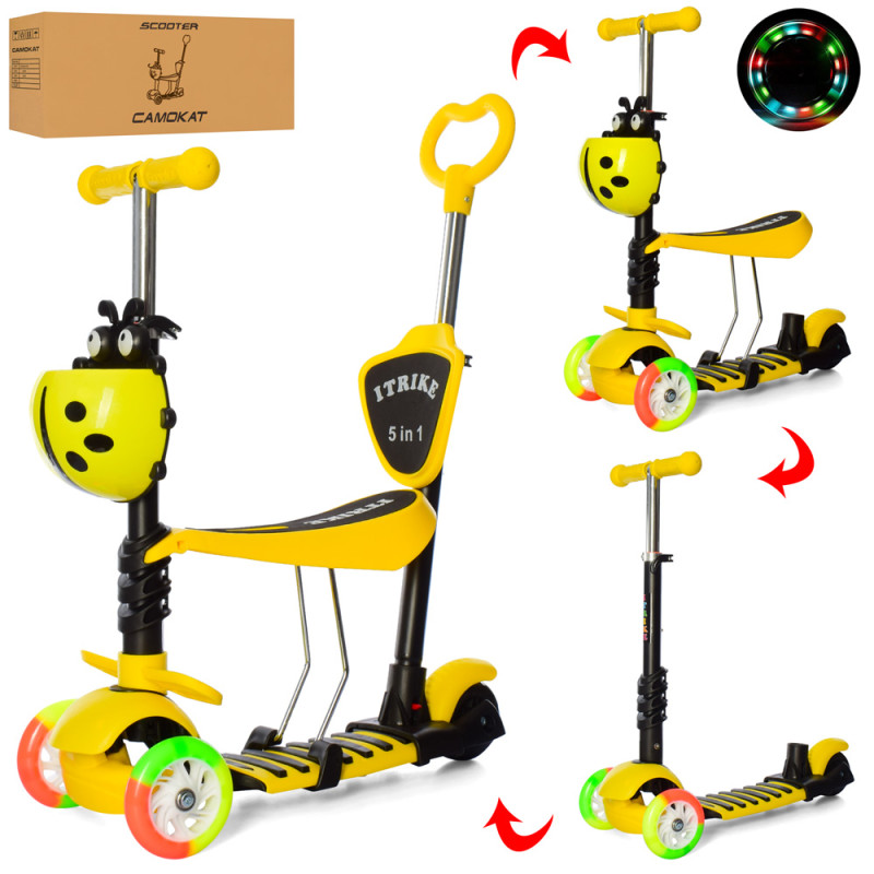 Самокат 5в1 iTrike Maxi JR 3-026-C-Y (yellow) Самокат 5в1 iTrike Maxi JR 3-026-C-Y (yellow)